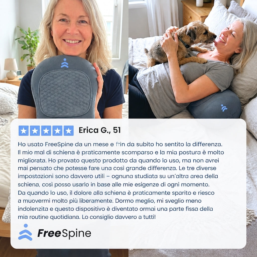 FreeSpine - Stop a mal di schiena e sciatica - 15 minuti al giorno - Comodamente da casa