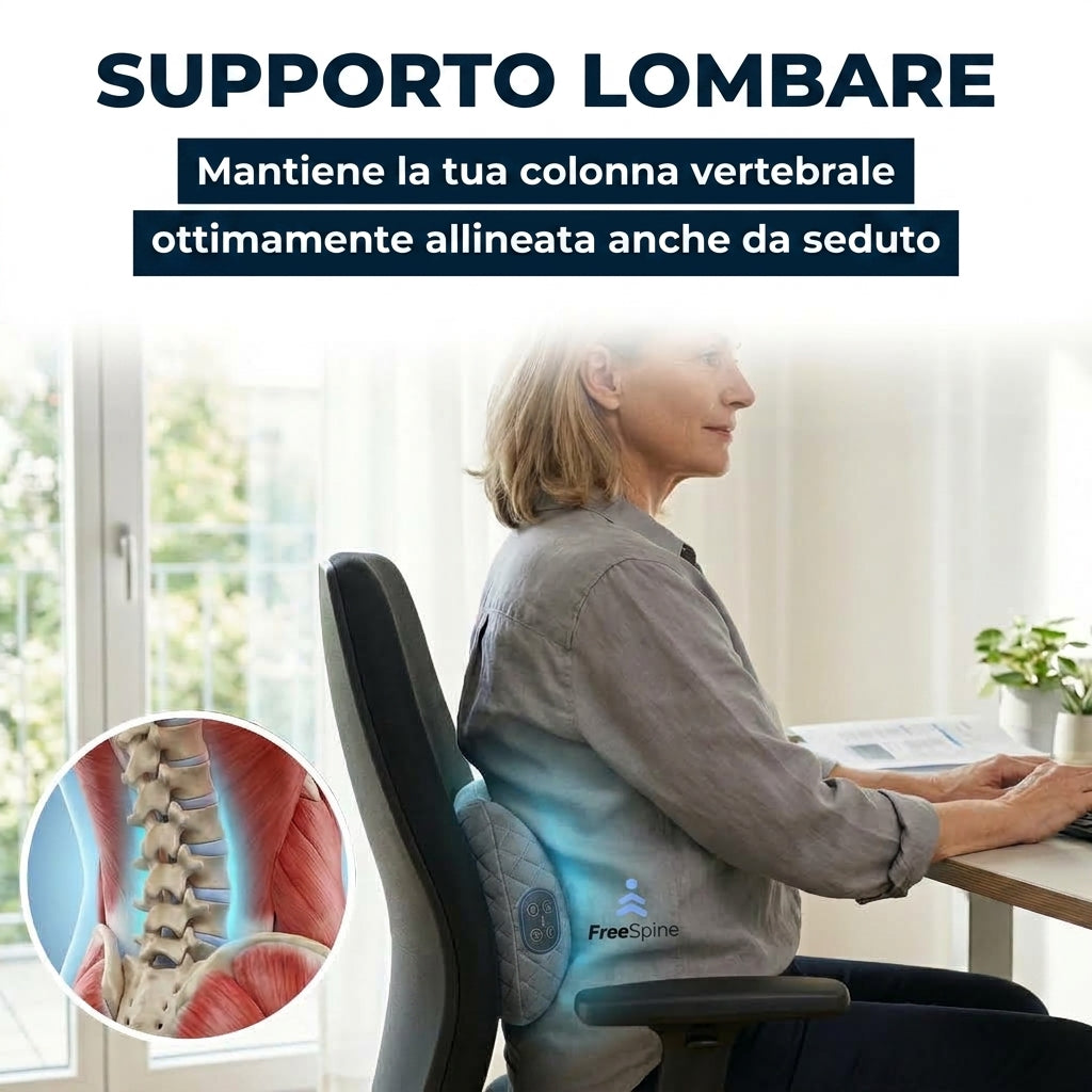 FreeSpine - Stop a mal di schiena e sciatica - 15 minuti al giorno - Comodamente da casa
